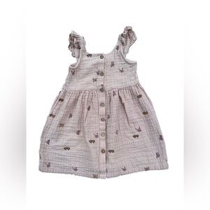 City Mouse Size 4 Years Light Pink Muslin Dress with Butterflies
